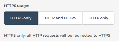 Используя интерфейс администратора Simple Hosting на Gandi v5, выберите опцию принудительного трафика через https со страницы «Сайты»,