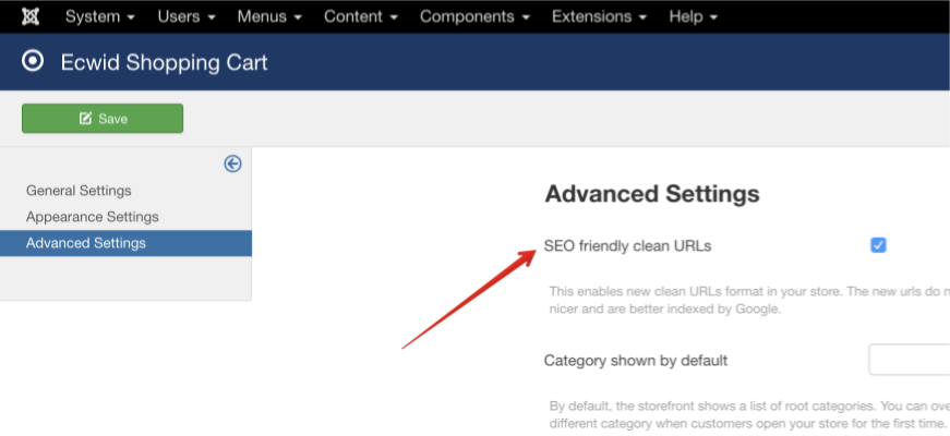 Щоб підключити нові URL-адреси для магазину на Joomla, поновіть плагін Еквіда до останньої версії (v