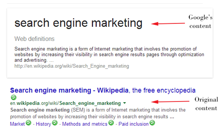 Я набрал «поисковый маркетинг» в строке поиска, и вот результаты, которые мне дали: